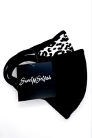 Black & White Leopard Print Face Mask
