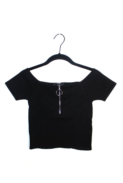 Black Ribbed Top