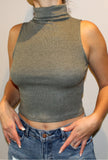 Grey Turtle Neck Top