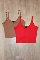 V Neck Basic Crop Top