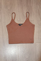V Neck Basic Crop Top