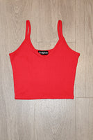V Neck Basic Crop Top