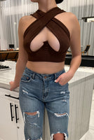 Don't Cross Me Top- Brown