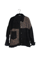 Leopard Print Denim Jacket