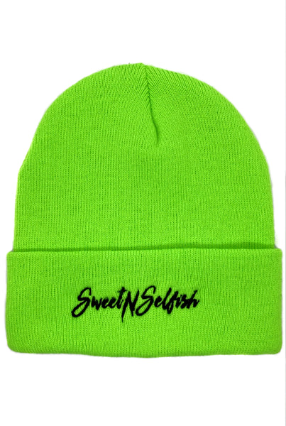 SweetNSelfish Beanie- Neon Green